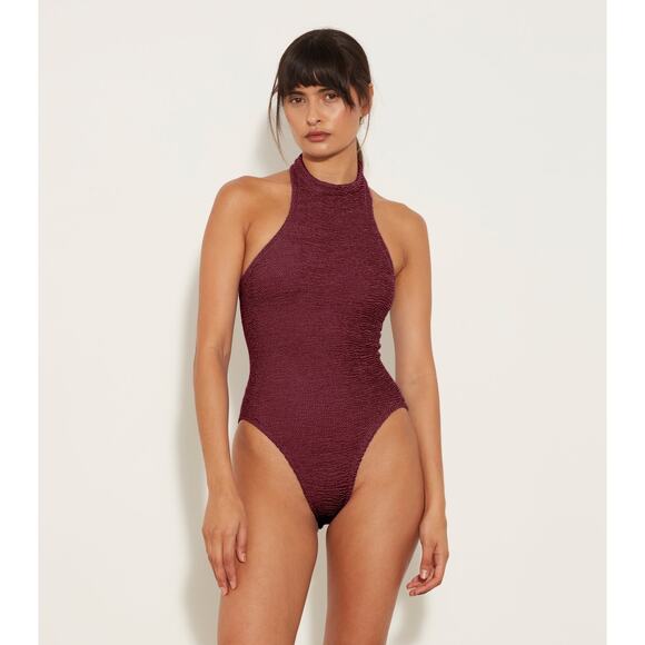 Hunza G Polly Swimsuit - Metallic Grape - Picture 1 of 4